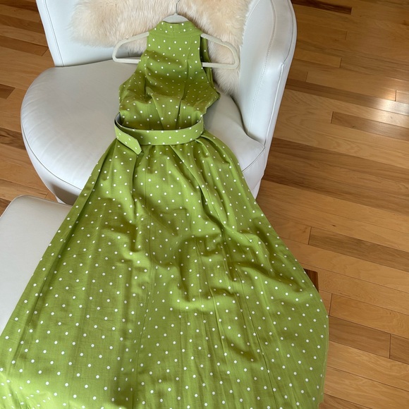 Coldwater Creek Lime Green Polka Dot Dress - Picture 4 of 10